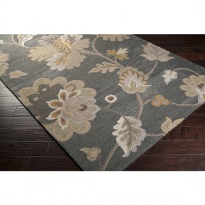 Charlton Home Quincy Hand-Woven Pewter Area Rug CHRL3301